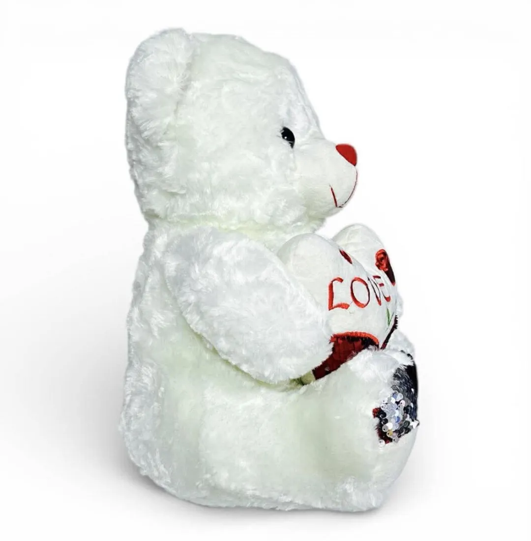 YJ Toys Knuffelbeer Love Teddybeer 40cm - Wit