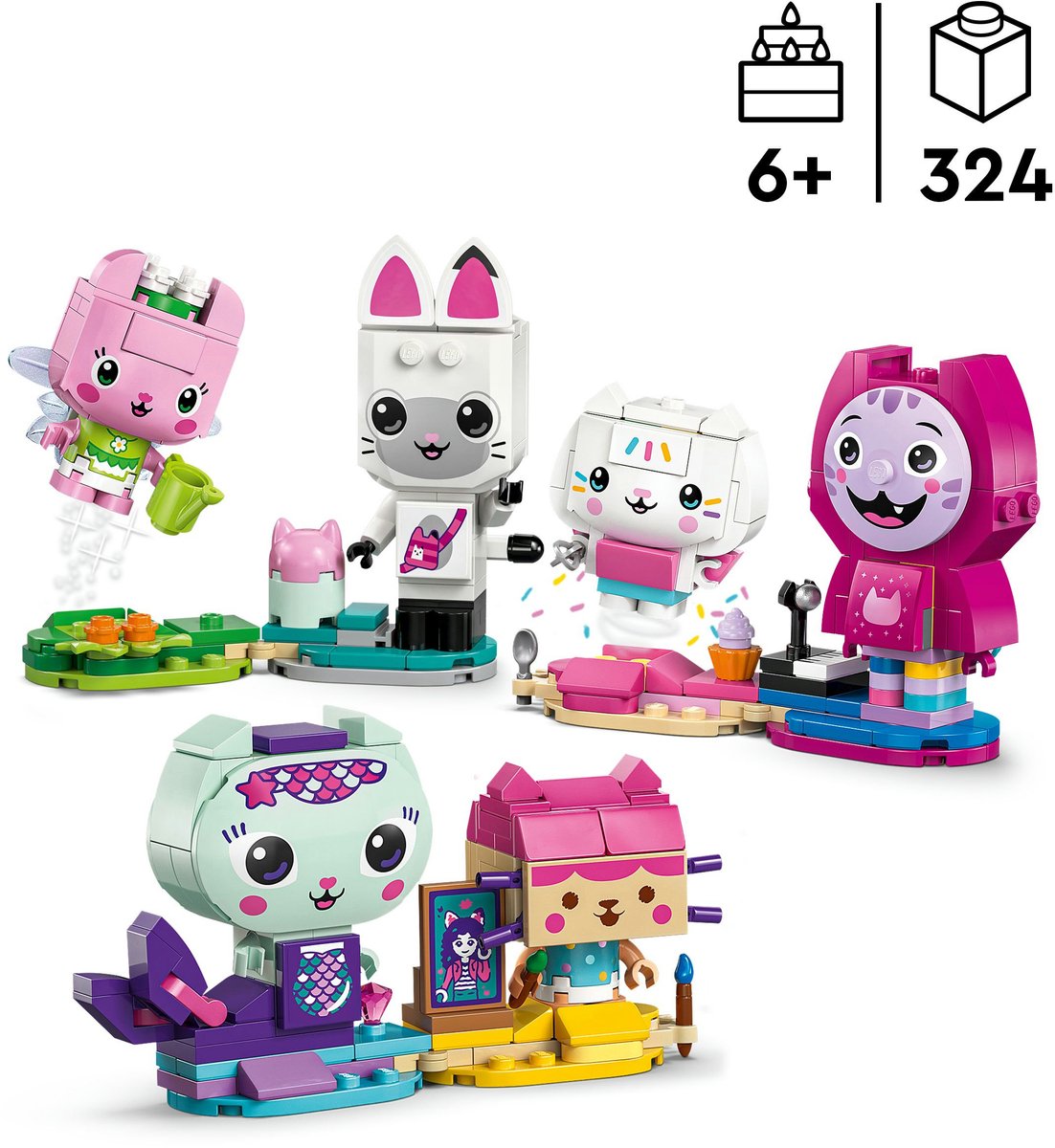 LEGO Gabby's Poppenhuis Gabby's Bouwbare Kattenvriendjes - Kat Speelgoed voor Kinderen - 11215