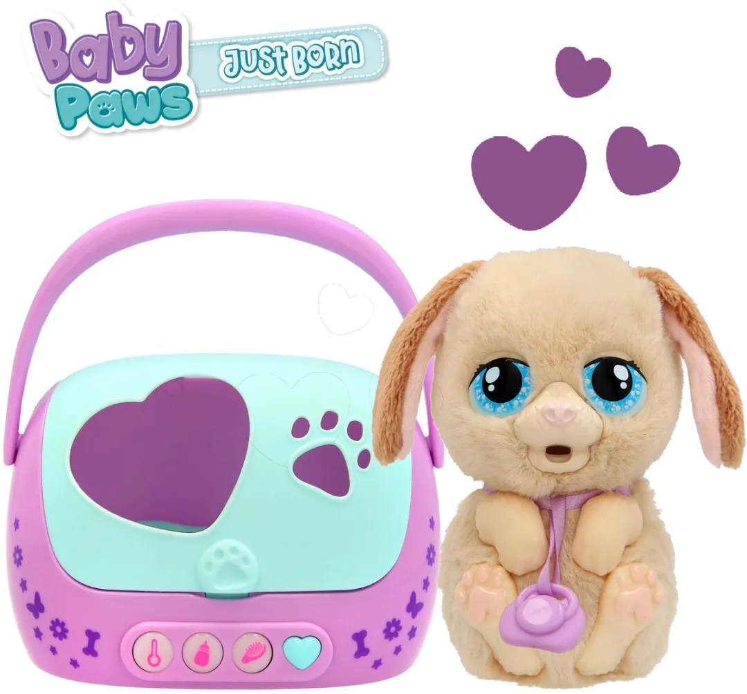 Imc Toys Baby Paws Just Born Puppy IM923478 Interactieve Draagmand - Multikleur