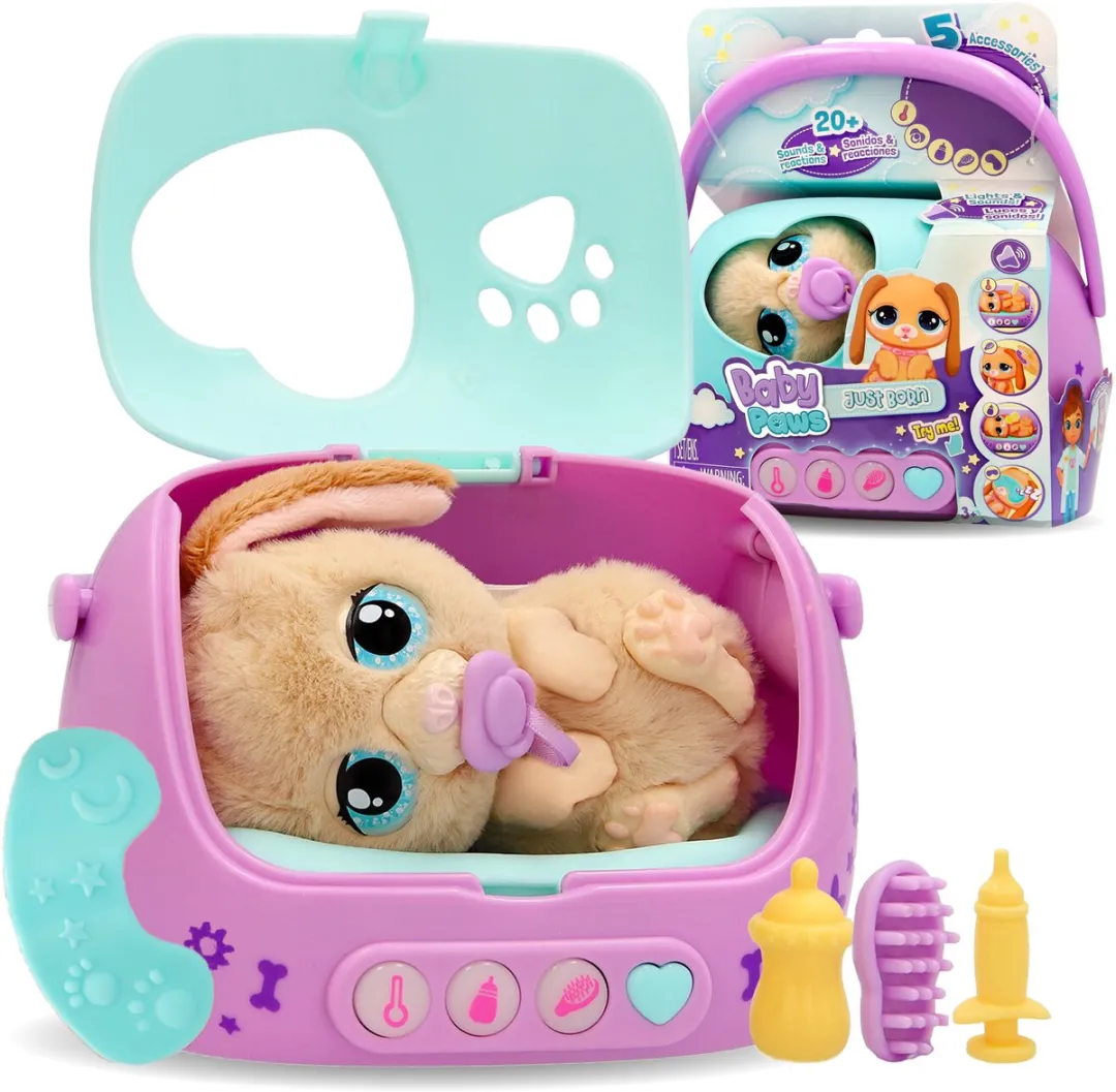 Imc Toys Baby Paws Just Born Puppy IM923478 Interactieve Draagmand