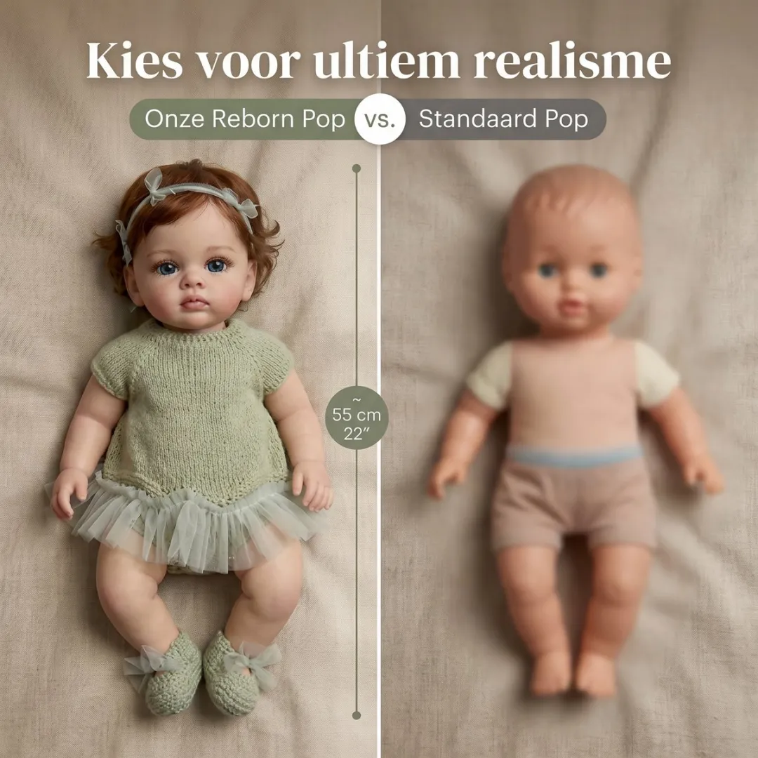 ECTEATOY Reborn Babypop Meisje 55cm - Realistische Vinyl Pop - Groente