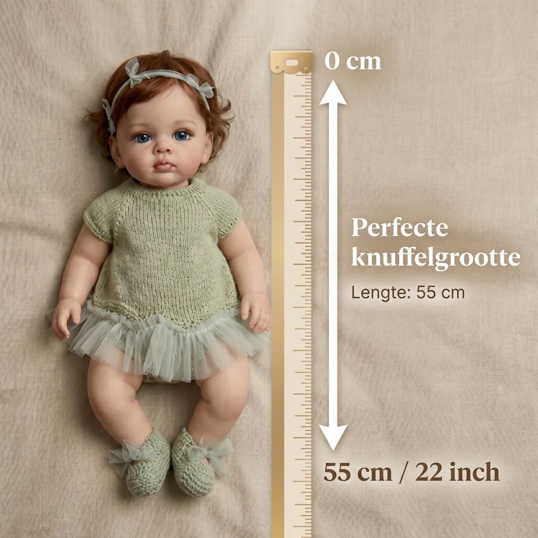 ECTEATOY Reborn Babypop Meisje 55cm - Realistische Vinyl Pop - Groente