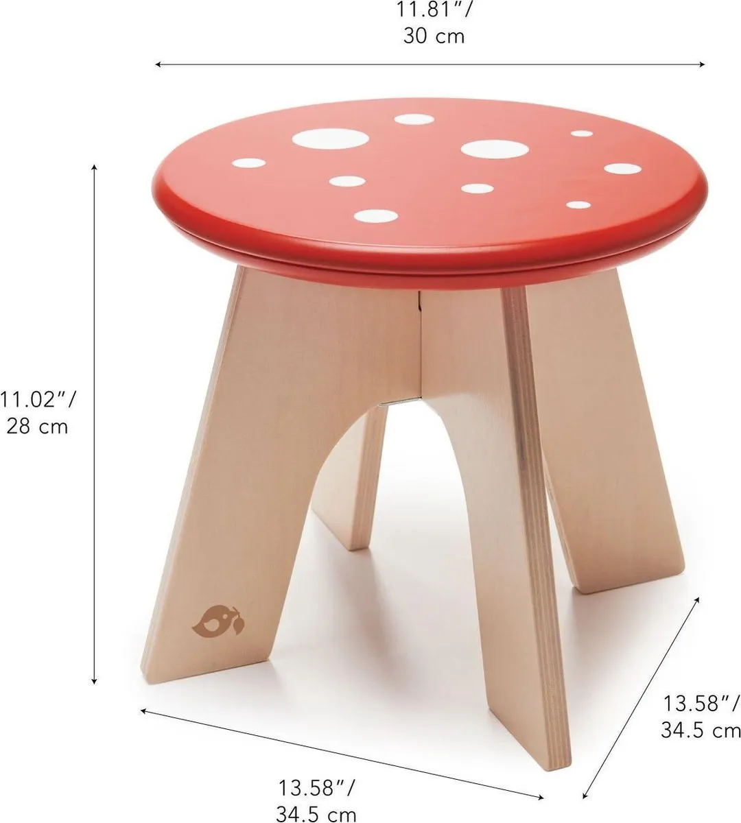 Tender Leaf Toys Kinderkruk Toadstool 34,5cm - Rood