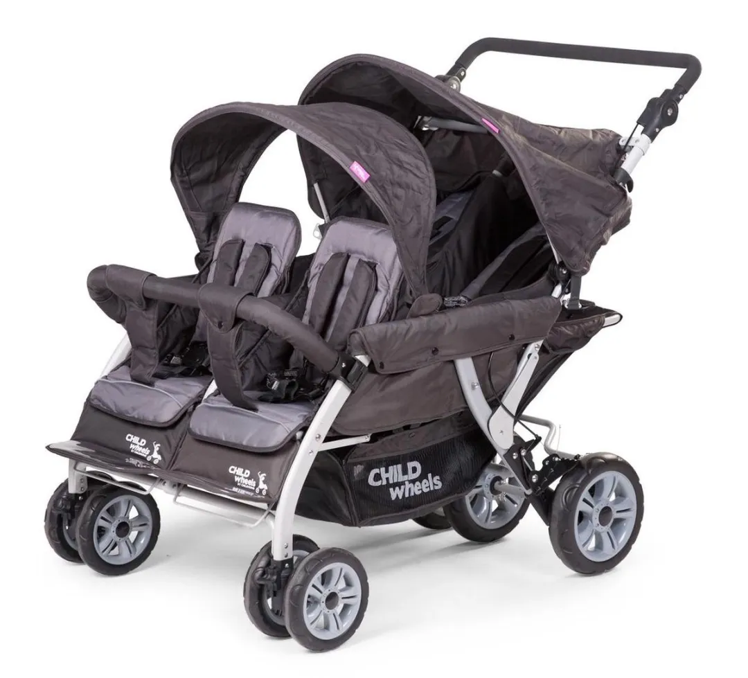 Childhome Beschermhoes Quadruple/Triplet - Grijs - afbeelding 2 van 3