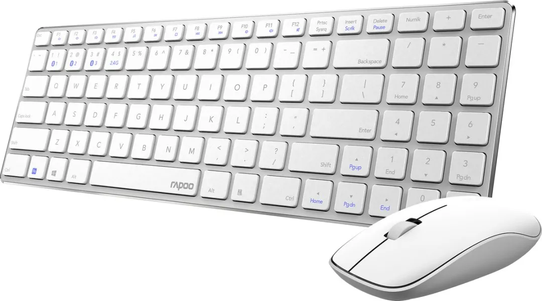 Rapoo 9300M Bluetooth Toetsenbord & Muis Set - Wit