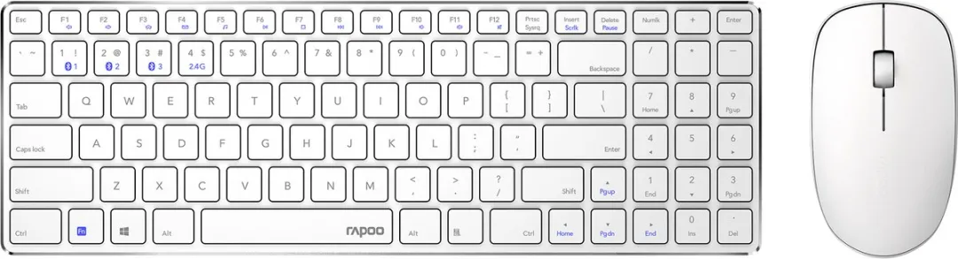 Rapoo 9300M Bluetooth Toetsenbord & Muis Set - Wit