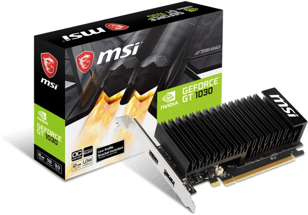 MSI GeForce GT 1030 2GHD4 LP OC Videokaart - 384 Cores