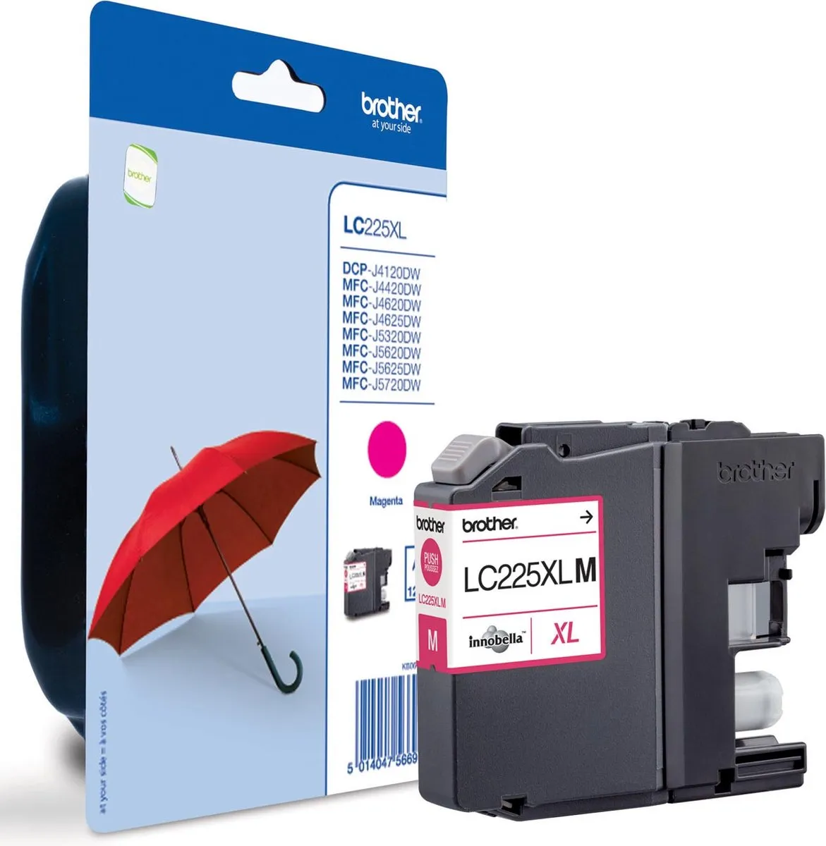 Brother LC225XLM Magenta Inktcartridge - 1200 pagina's
