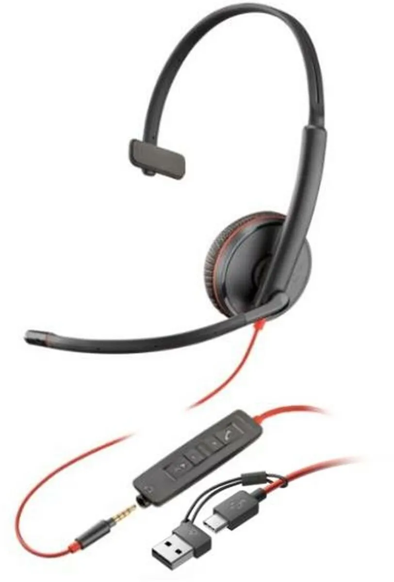 HP Poly Blackwire C3215 Over-Ear Headset - Mono - Zwart