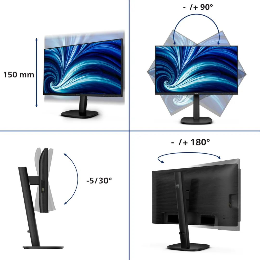 Philips 24B2U3601 Monitor 23.8" QHD - Zwart