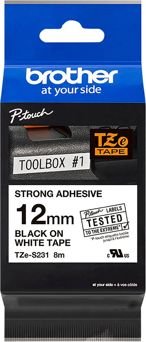 Brother TZ-S231 12mm Zwart - 8m
