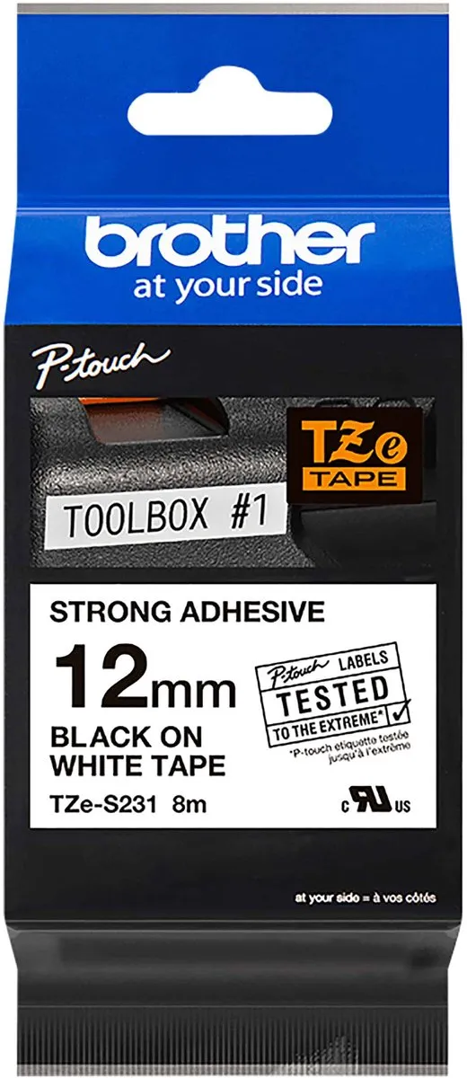 Brother TZ-S231 12mm Zwart - 8m