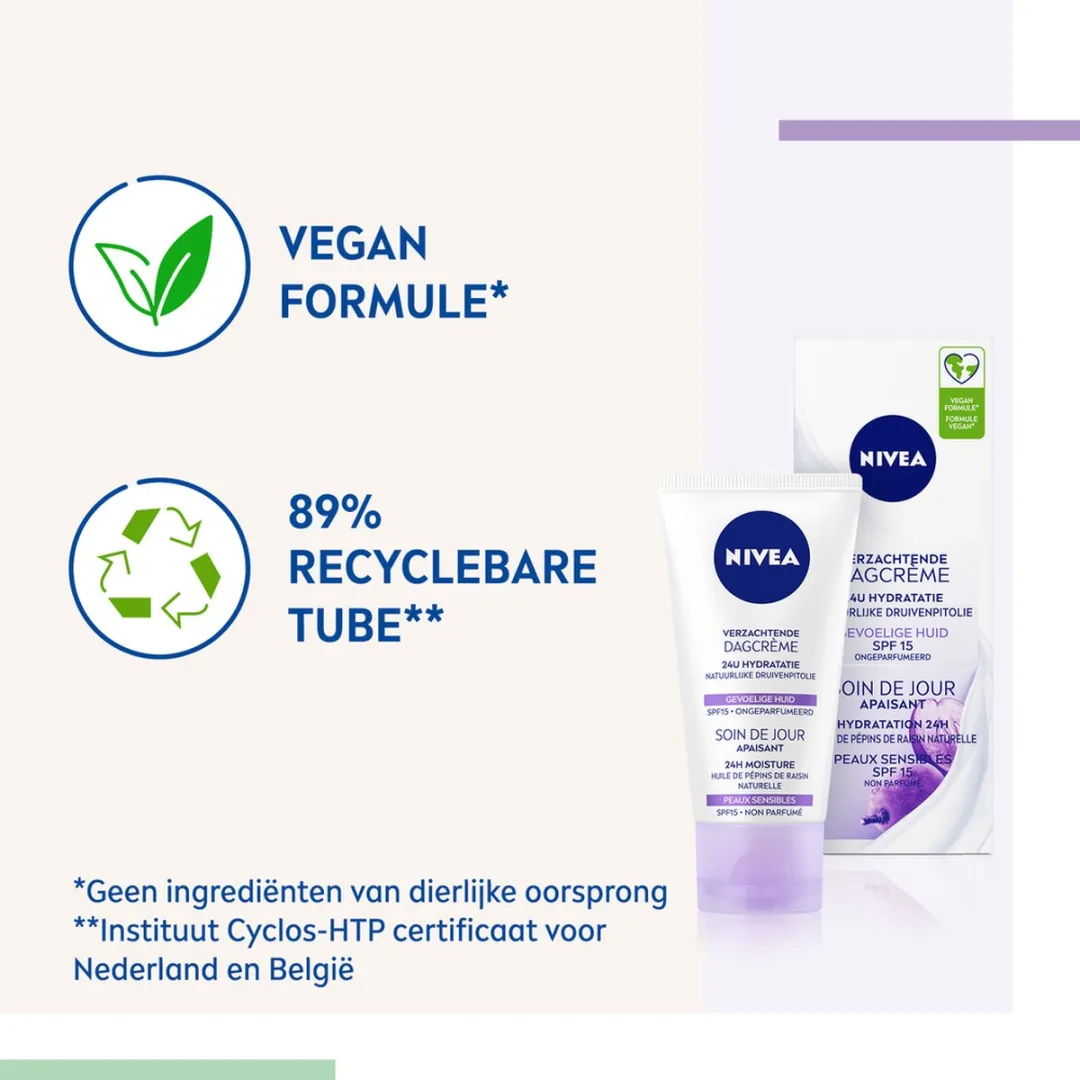NIVEA Verzachtende Dagcrème SPF 15 3x50ml - Gevoelige huid