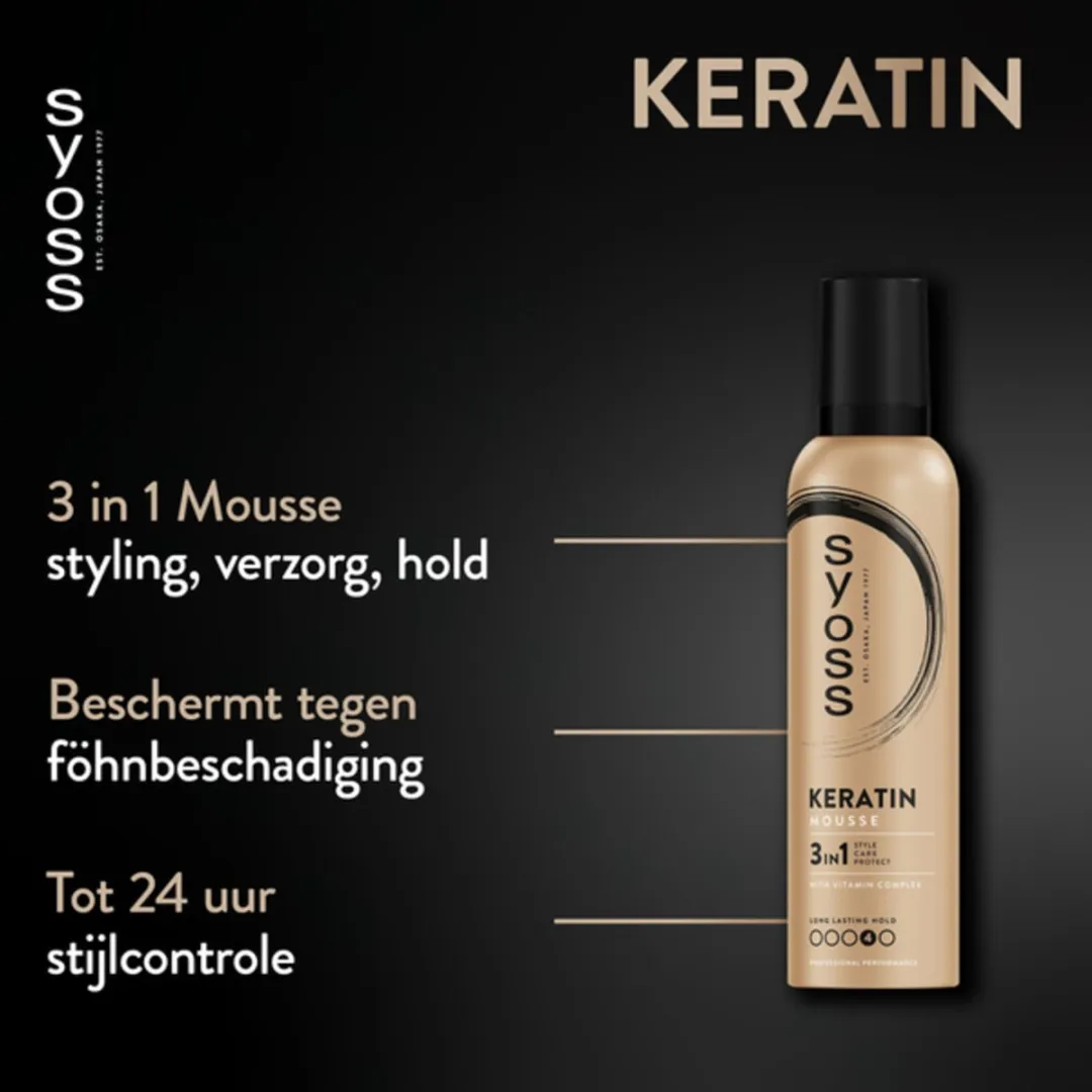 Syoss Keratin Haarmousse 1750ml - 7 Stuks