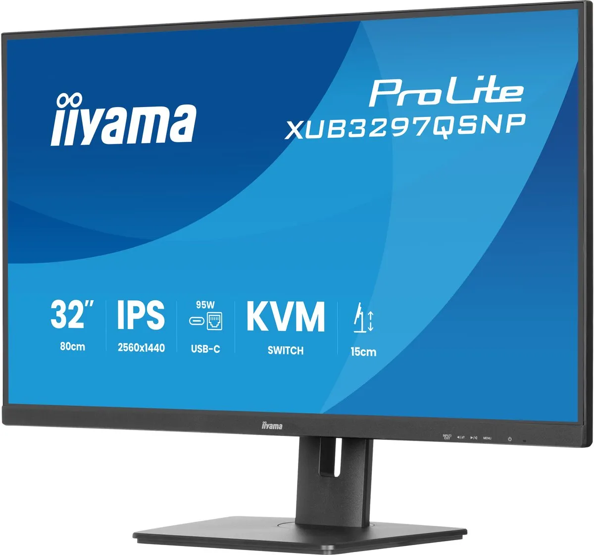 iiyama ProLite XUB3297QSNP-B1 32 inch Monitor - QHD IPS - USB-C Dock 95W