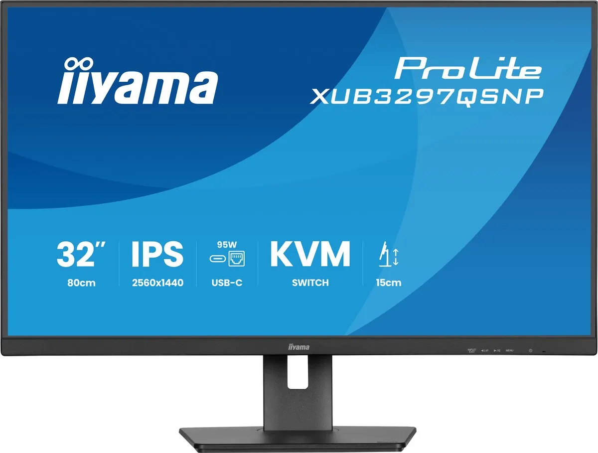 iiyama ProLite XUB3297QSNP-B1 32 inch Monitor - QHD IPS - USB-C Dock 95W