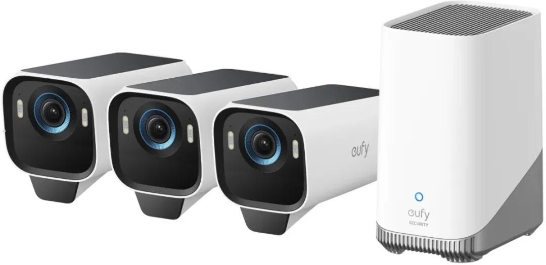Eufy Security S3 Pro T88923W1 Buitencamera Set - 3 Stuks - 4K - HomeBase 3 - Wit