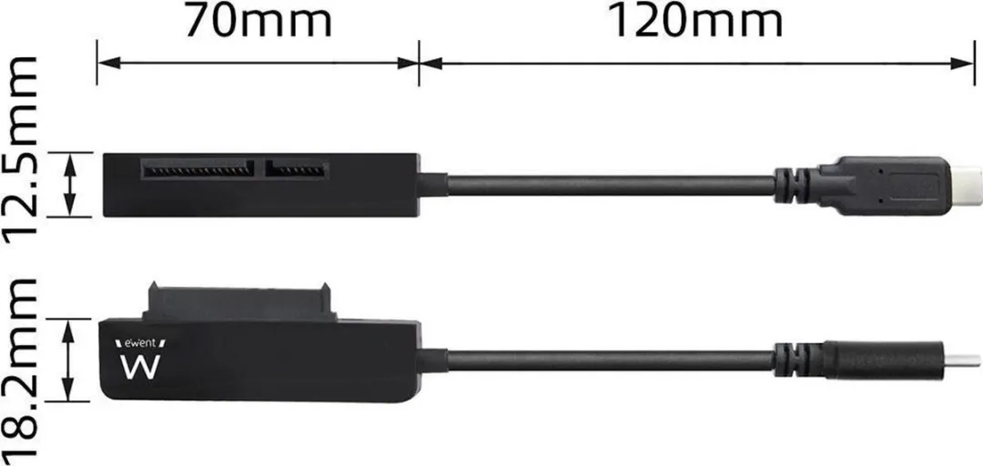 Ewent SATA-Adapterkabel USB-C 3.1 naar 2.5" SSD/HDD - afbeelding 4 van 6