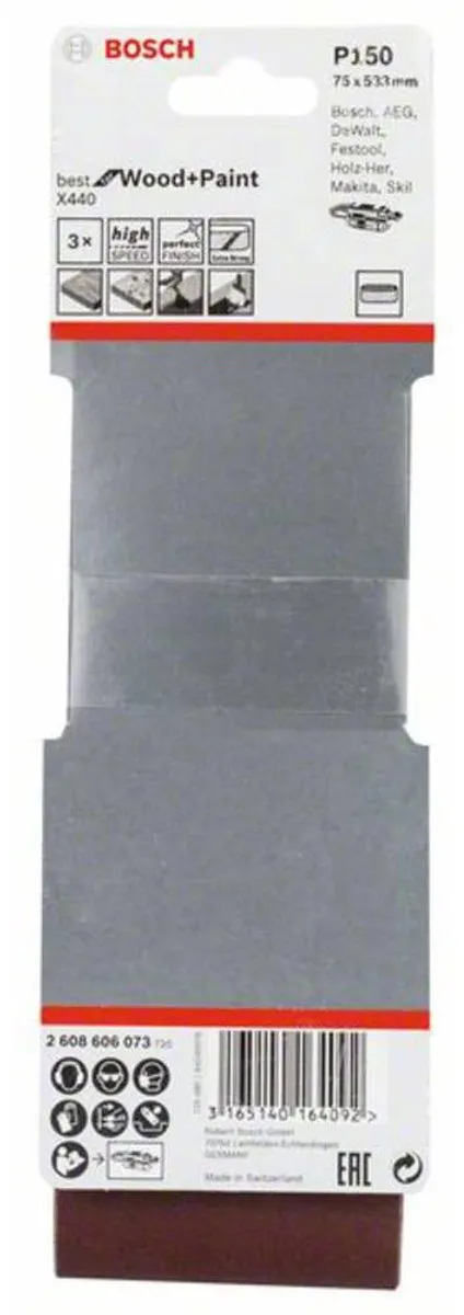 Bosch Professional 3 Banden 75x533 Best Wood+Paint - 3 Stuks