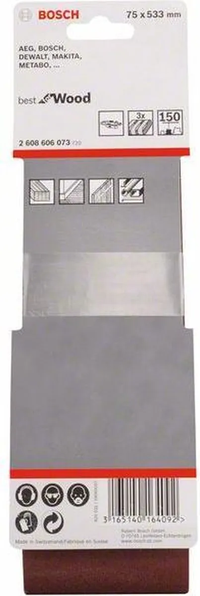 Bosch Professional 3 Banden 75x533 Best Wood+Paint - 3 Stuks