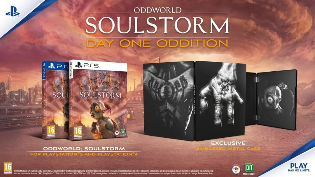 Mindscape Oddworld Soulstorm Day One Oddition PS4 - Exclusieve Metal Case