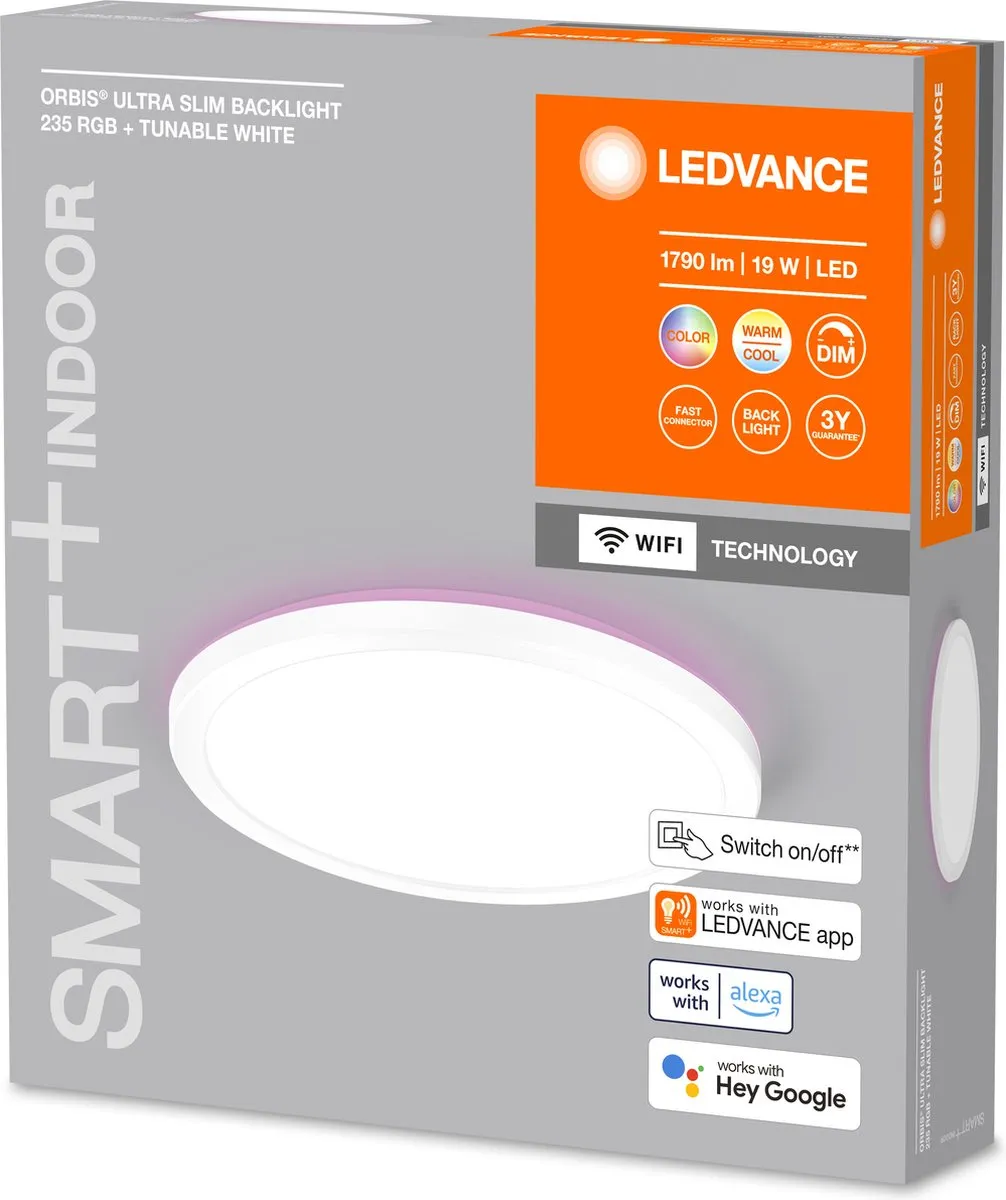 LEDVANCE SMART+ WiFi Paneellamp 19W RGB - 235mm Wit - afbeelding 6 van 6