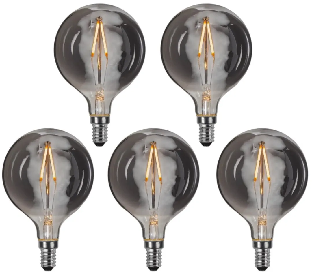 Star Trading Globelamp G80 Rookglas 5 Stuks - 1.5W Super Warm Wit