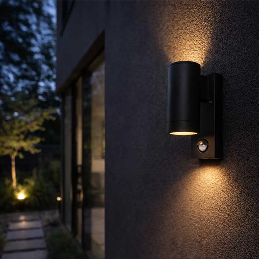 Lybardo Buitenlamp Up & Down Wandlamp - 2x LED GU10 2700K - Zwart