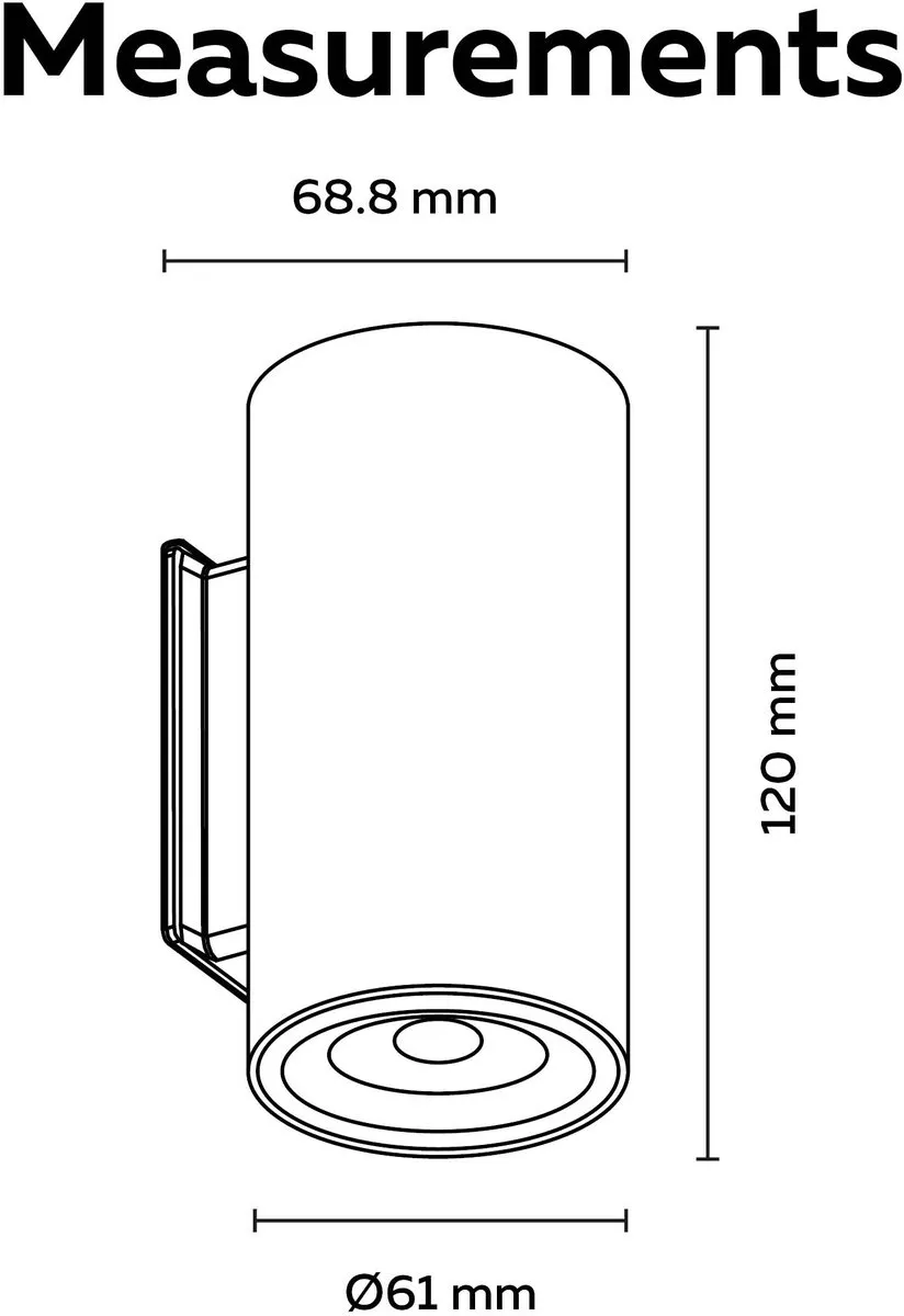Calex Valmer Wandlamp Up & Downlight - 2 Stuks - IP44 - Zwart