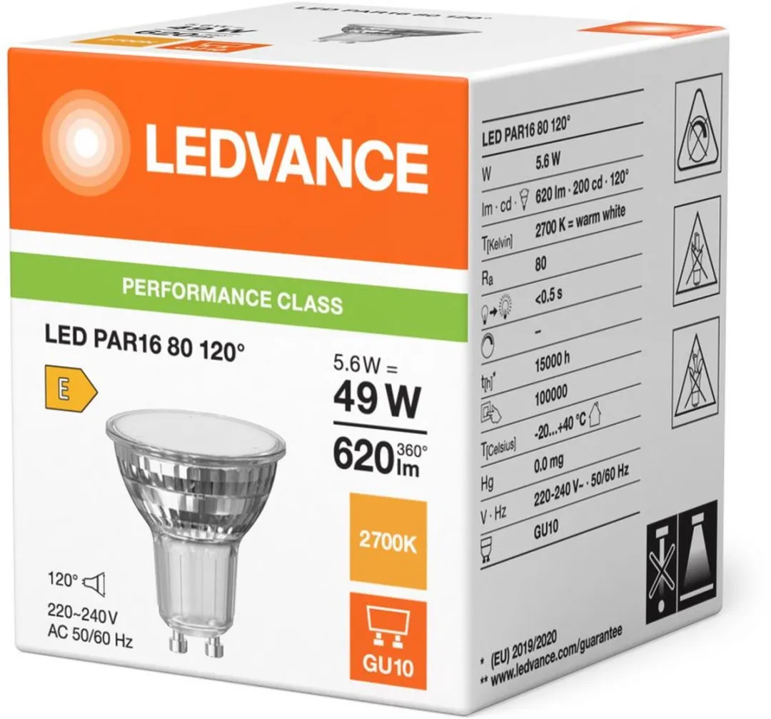 LEDVANCE LED Star Reflector Spot GU10 PAR16 5.6W 620lm - Zeer Warm Wit