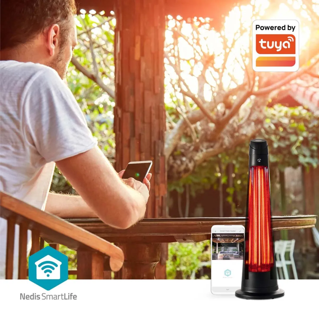 Nedis SmartLife Terrasverwarmer HTPA21BKW - 1200W - Wi-Fi - Zwart