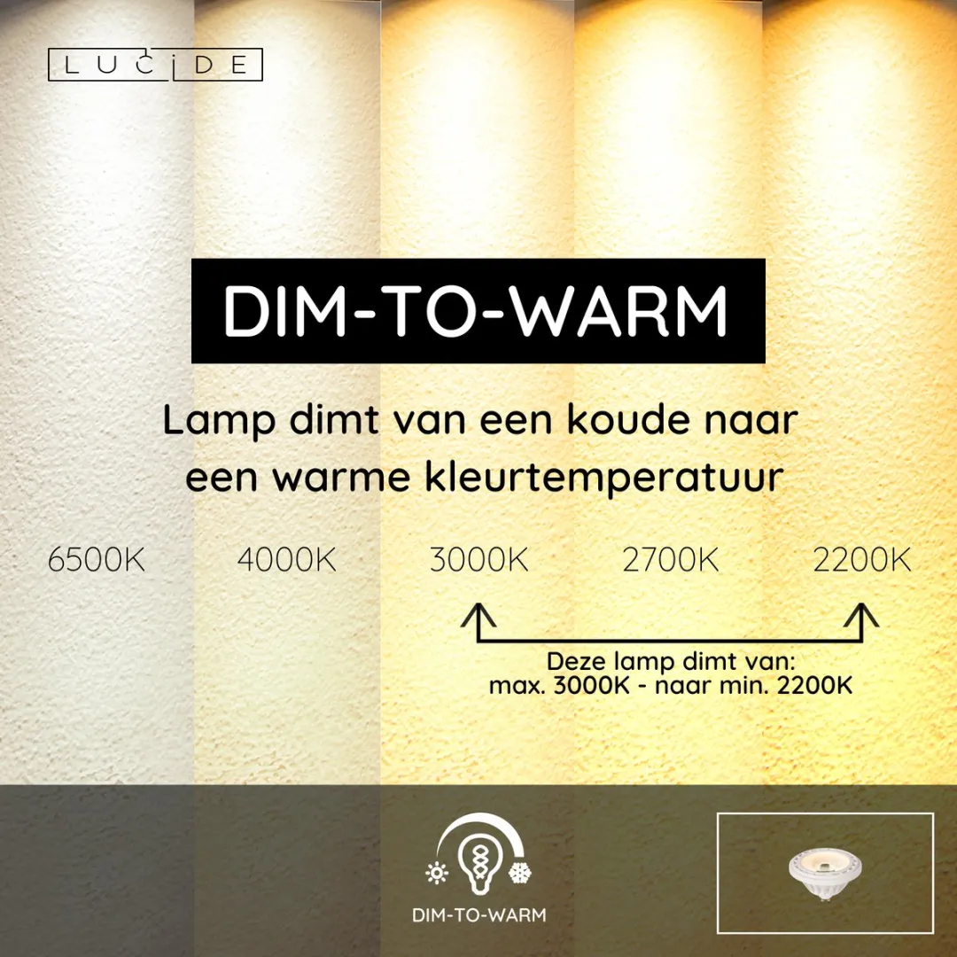 Lucide ES111 LED Lamp GU10 12W - Ø11cm - Dim to Warm - Wit
