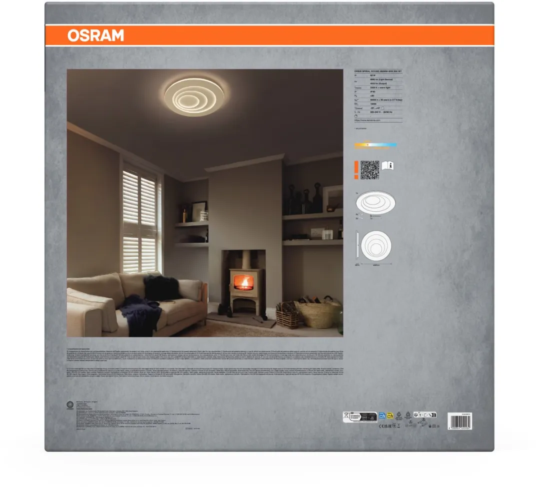 Osram Orbis Spiral Round LED Plafondlamp 685mm - 63W 5000lm Warmwit - afbeelding 6 van 6
