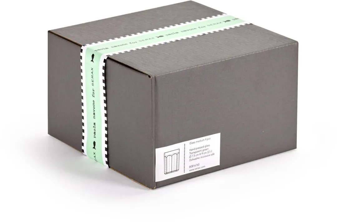 Serax Paola Navone Fish & Fish Drinkglas - Groen Ø7cm - 22cl - 4 Stuks