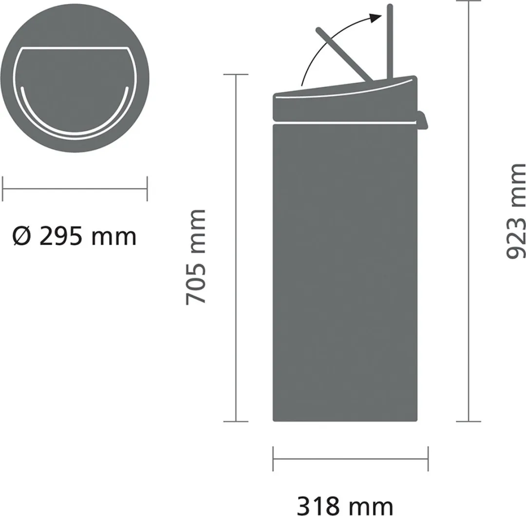 Brabantia Touch Bin Prullenbak 30L - Moonlight Black