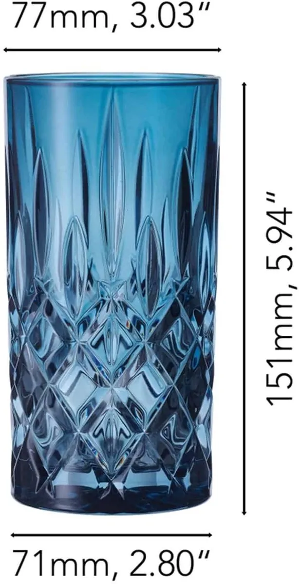 Nachtmann Noblesse Longdrinkglas 39,5cl Blauw - 2 Stuks