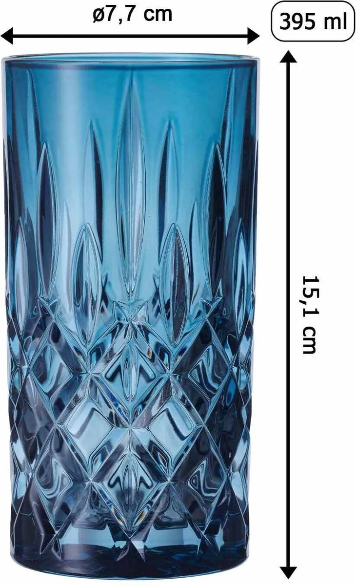 Nachtmann Noblesse Longdrinkglas 39,5cl Blauw - 2 Stuks