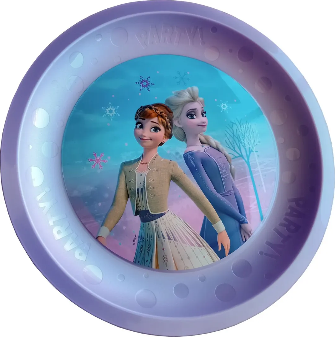 Disney Frozen Borden Anna Elsa - 4 Stuks Ø21cm - Paars