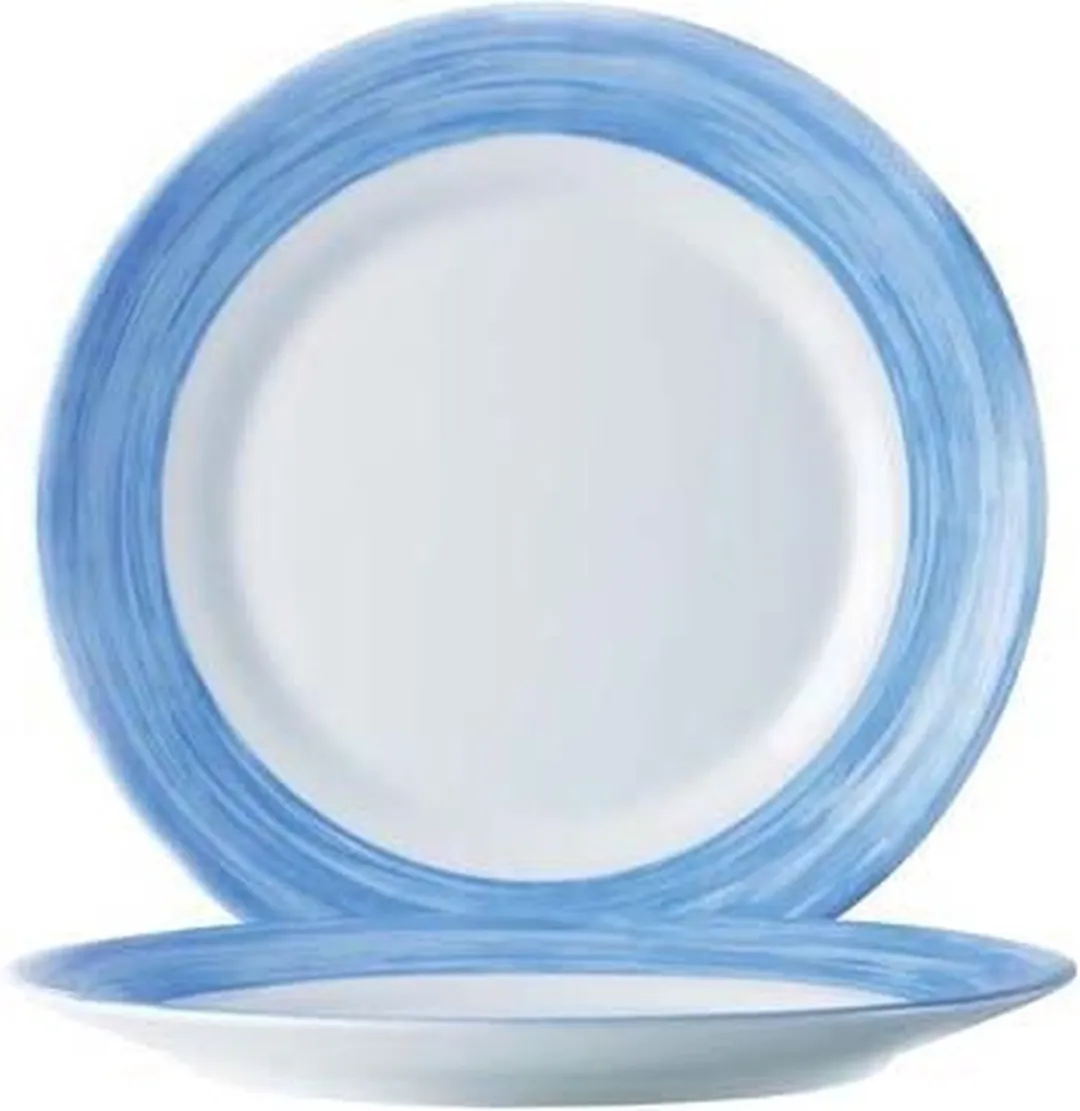 Arcoroc Brush Blauw Plat Bord 23,5cm - 6 Stuks