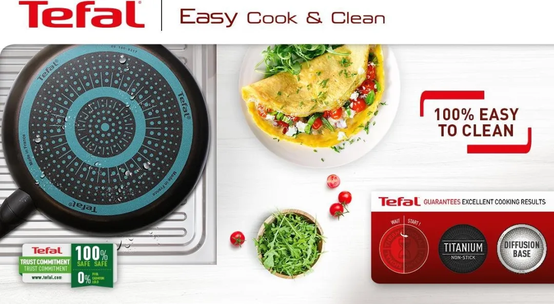 Tefal Braadpan Cook & Clean 20cm - Zwart - afbeelding 2 van 6