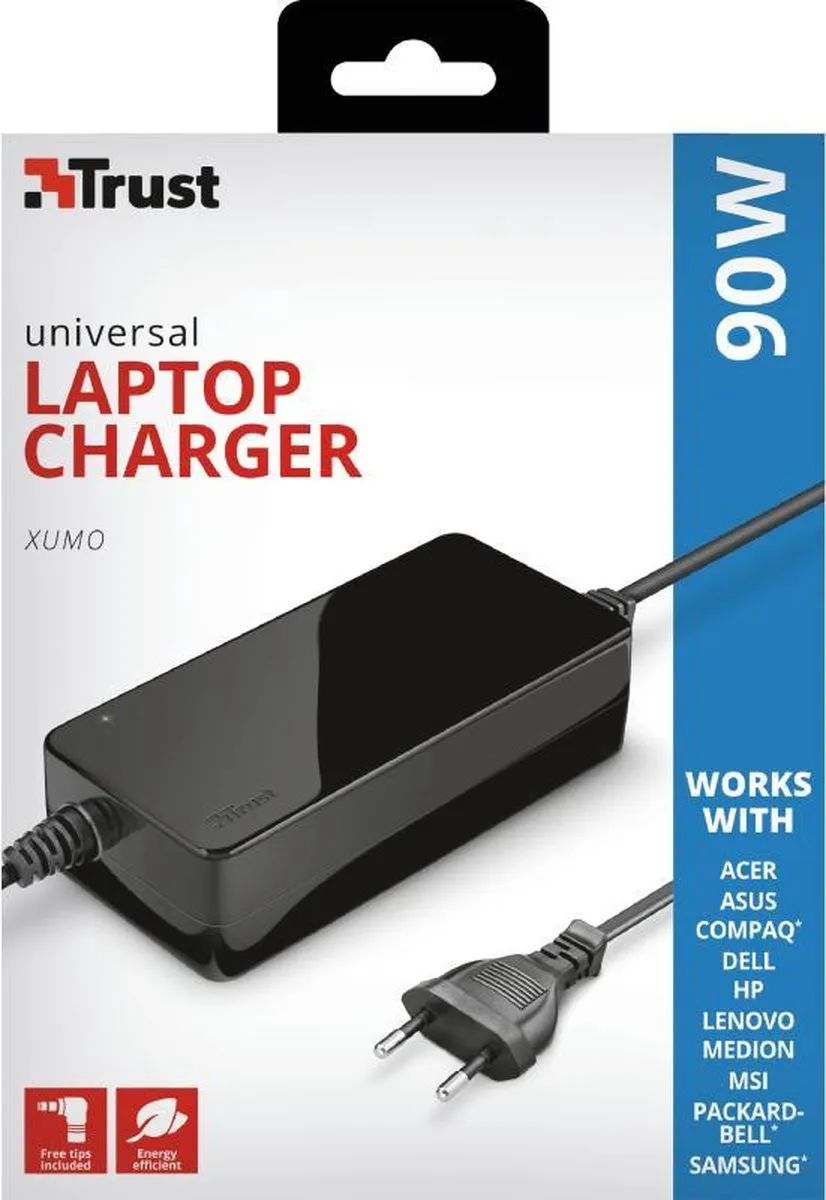 Trust Xumo Laptop Oplader 90W - Zwart
