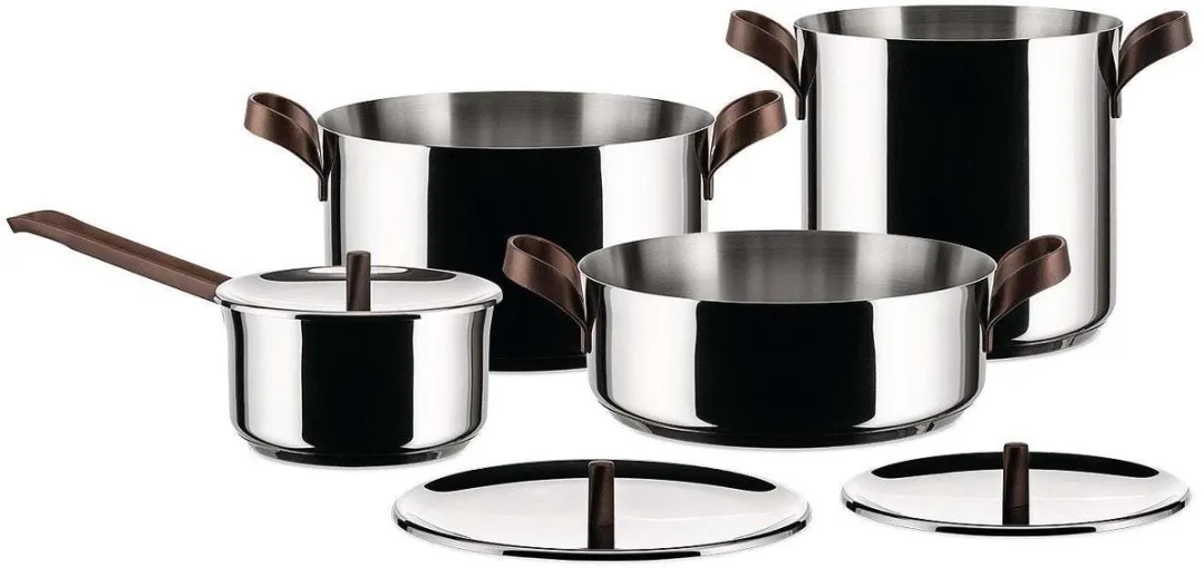 Alessi Edo Pannenset PU100S7 - 4-delig - Zilver - afbeelding 6 van 6