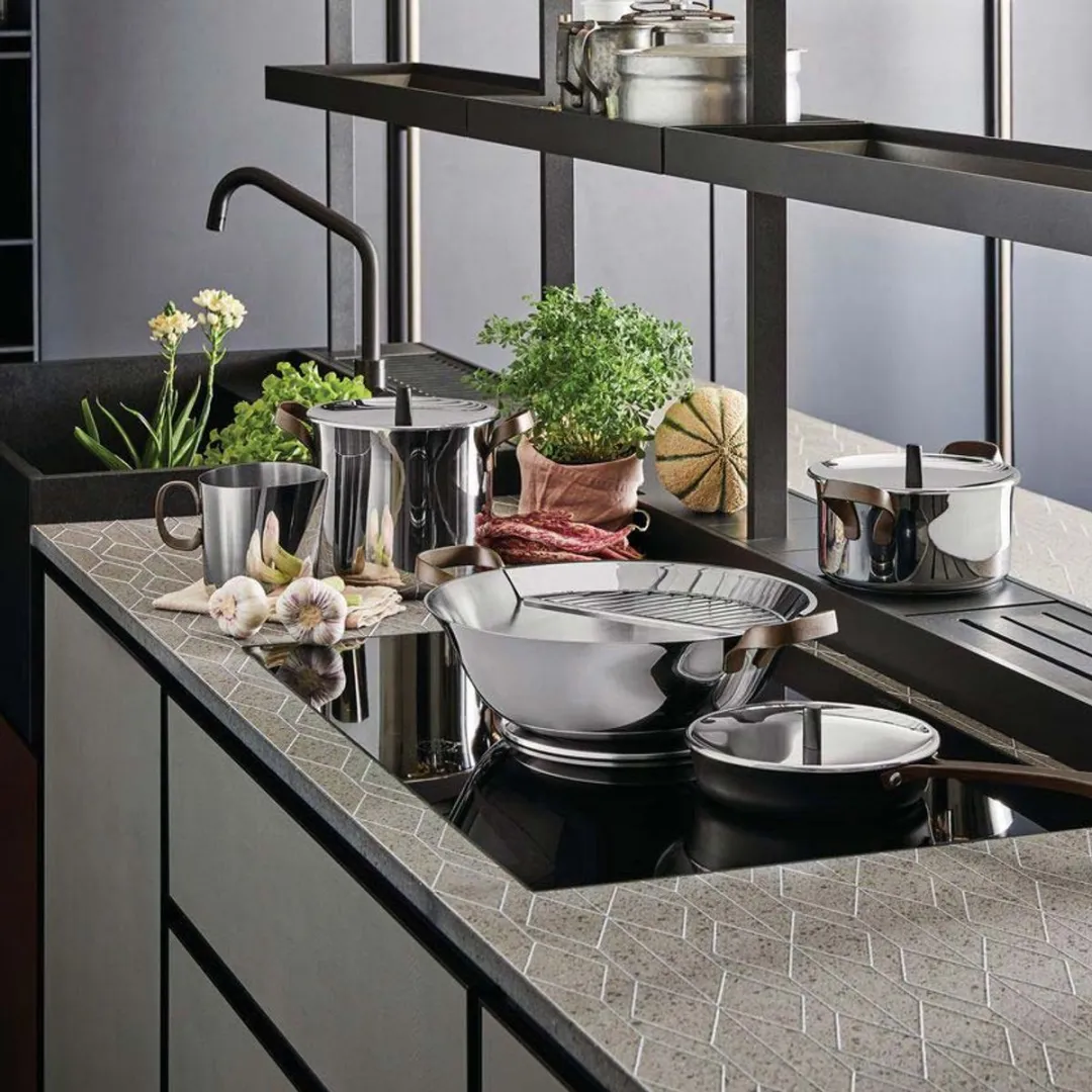 Alessi Edo Pannenset PU100S7 - 4-delig - Zilver