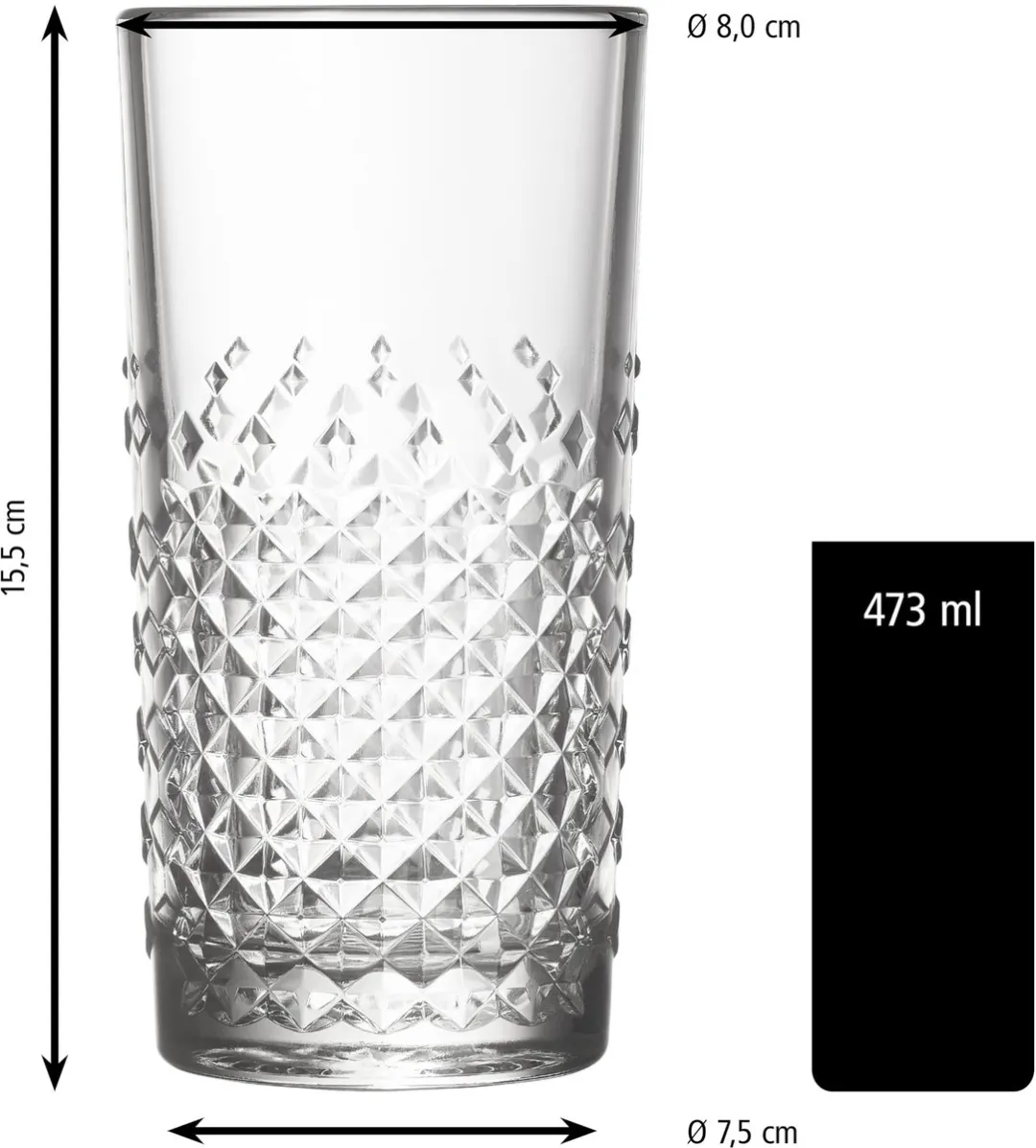 Libbey Ocular Longdrinkglazen 12 Stuks - 473ml