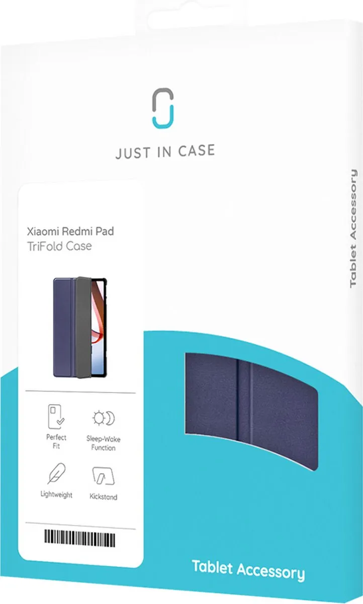 Just in Case TriFold Bookcase Hoes Xiaomi Redmi Pad - Blauw