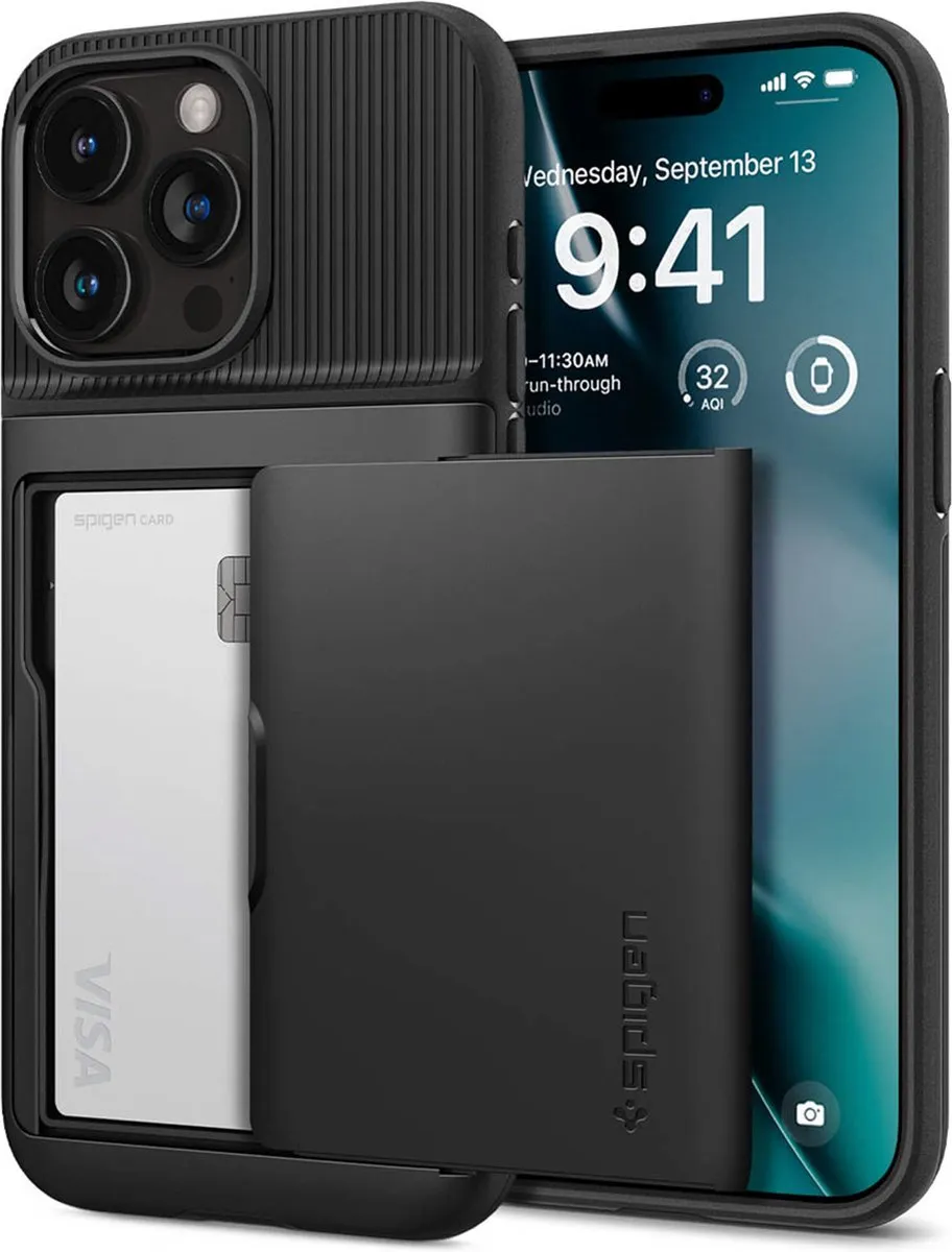 Spigen Slim Armor CS ACS06728 iPhone 15 Pro Hoesje - Zwart