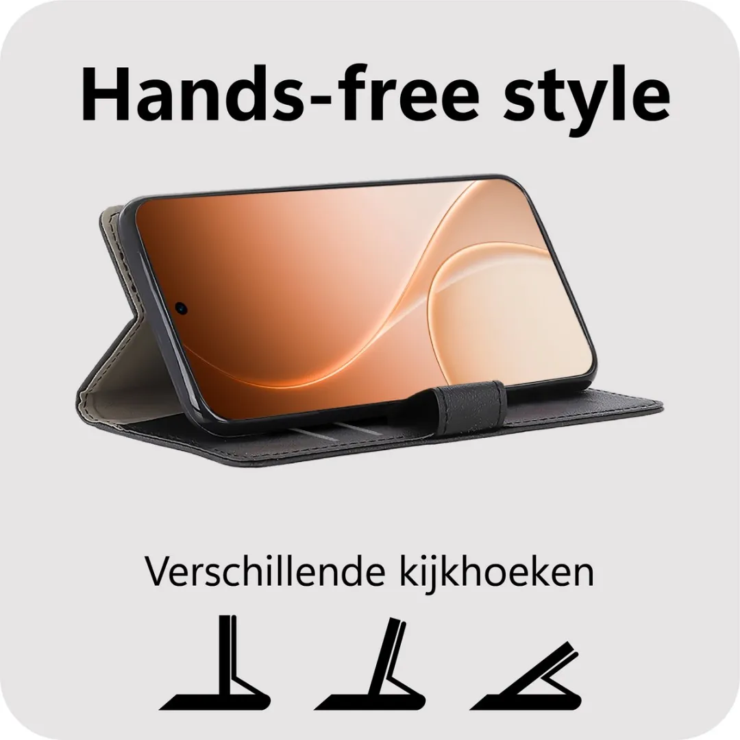 Just in Case Bookcase Classic Oppo Reno15 Pro Max Hoesje - Zwart - afbeelding 6 van 6