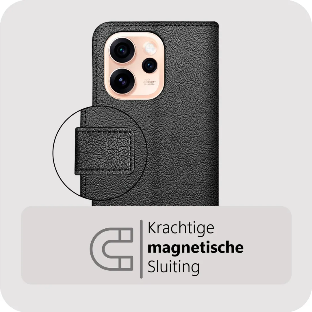Just in Case Bookcase Classic Oppo Reno15 Pro Max Hoesje - Zwart