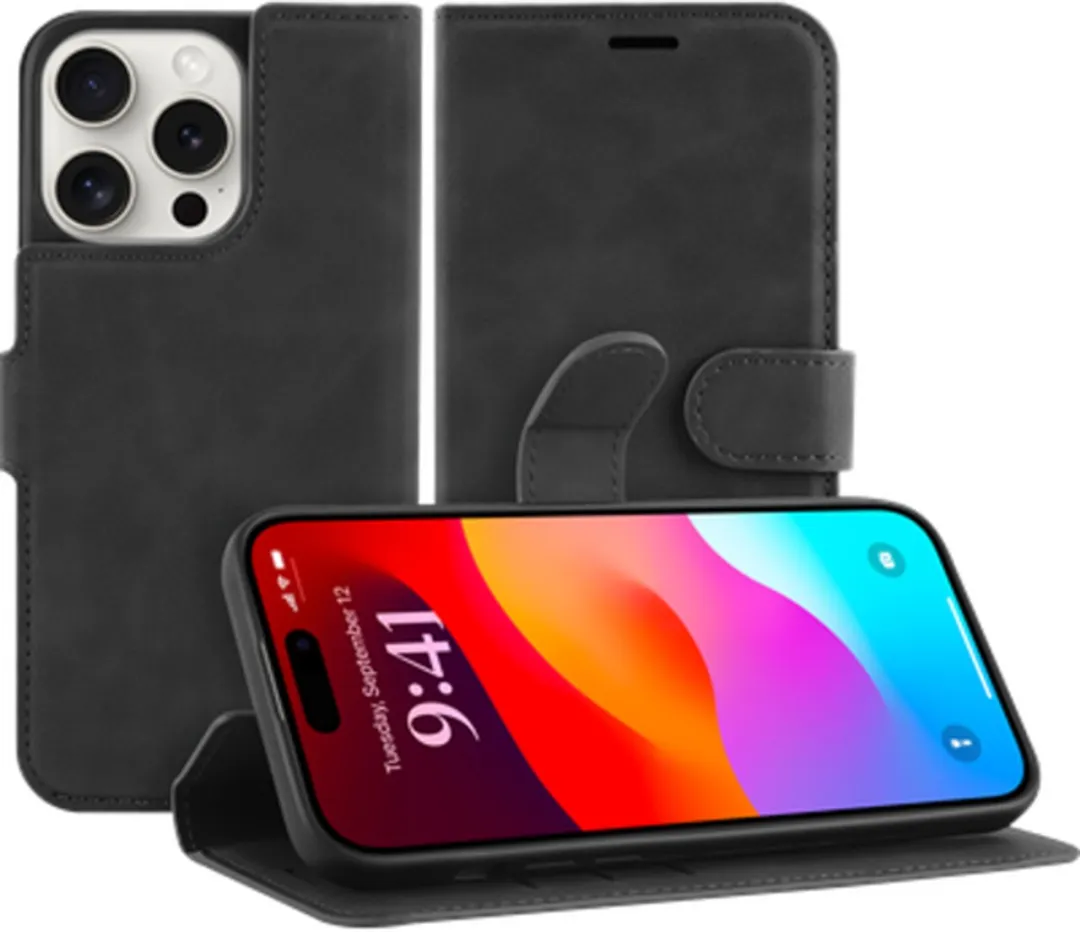 Just in Case iPhone 15 Pro Hoesje 8310712 - Pasjeshouder 4 Stuks - Zwart