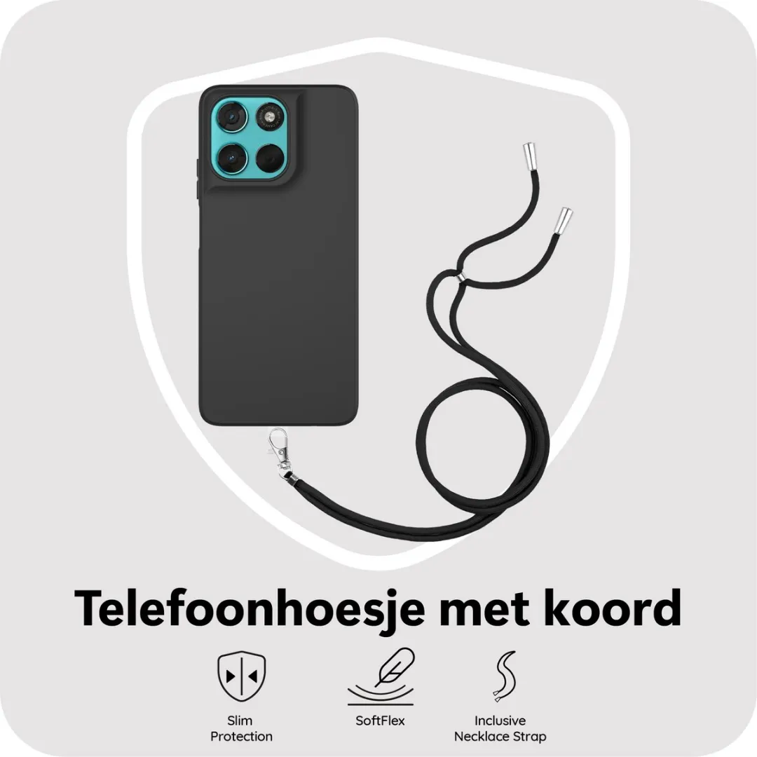 Just in Case Moto G57/G67 Power Hoesje met Koord - Zwart
